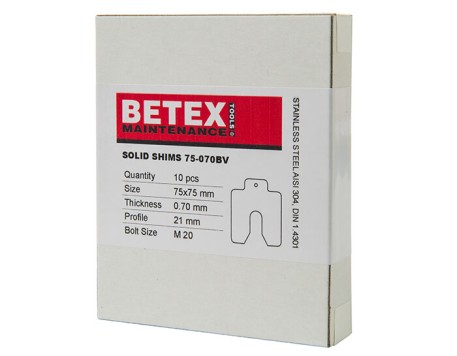 Betex BETEX shims 35-050 MU 35x30x0.5mm - Solid BETEX Shims - Stainless steel ...