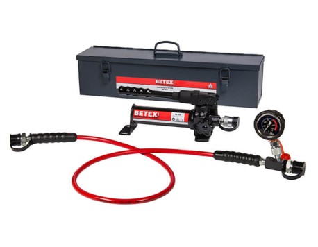 Hydraulic hand pump 2-stage BETEX PB 350 set red hose